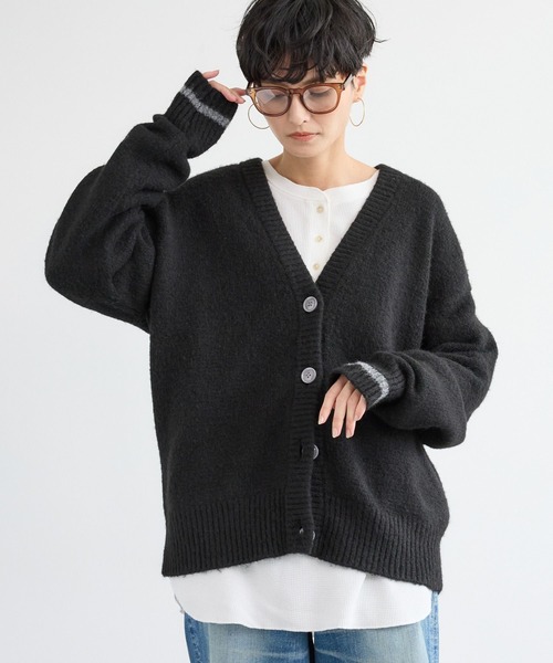 BARNYARDSTORM（バンヤードストーム）の「BARNYARDSTORM / シャギーニットカーディガン（カーディガン/ボレロ・レディース・チャコール/ブラック・FREE）」の15枚目の写真