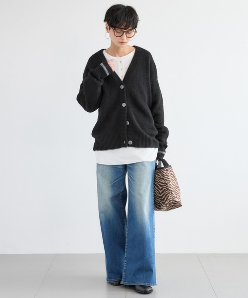 BARNYARDSTORM（バンヤードストーム）の「BARNYARDSTORM / シャギーニットカーディガン（カーディガン/ボレロ・レディース・チャコール/ブラック・FREE）」の12枚目の写真