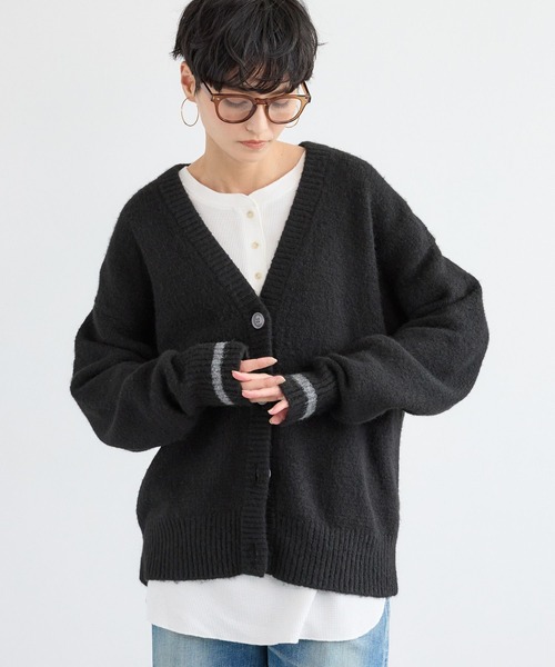 BARNYARDSTORM（バンヤードストーム）の「BARNYARDSTORM / シャギーニットカーディガン（カーディガン/ボレロ・レディース・チャコール/ブラック・FREE）」の8枚目の写真