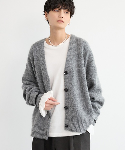 BARNYARDSTORM（バンヤードストーム）の「BARNYARDSTORM / シャギーニットカーディガン（カーディガン/ボレロ・レディース・チャコール/ブラック・FREE）」の5枚目の写真