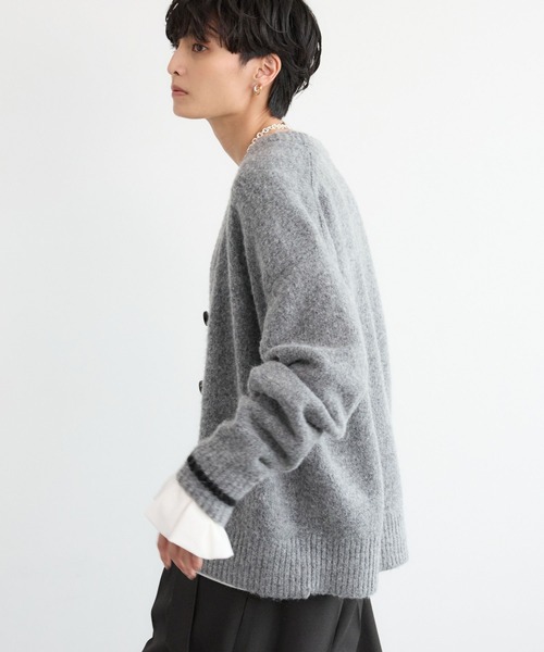 BARNYARDSTORM（バンヤードストーム）の「BARNYARDSTORM / シャギーニットカーディガン（カーディガン/ボレロ・レディース・チャコール/ブラック・FREE）」の3枚目の写真