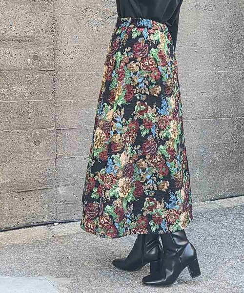 Bleu Bleuet(ブルーブルーエ)の「ゴブランスカート(スカート・レディース・ブラック/アイボリー/ブルーグリーン・FREE)」の14枚目の写真