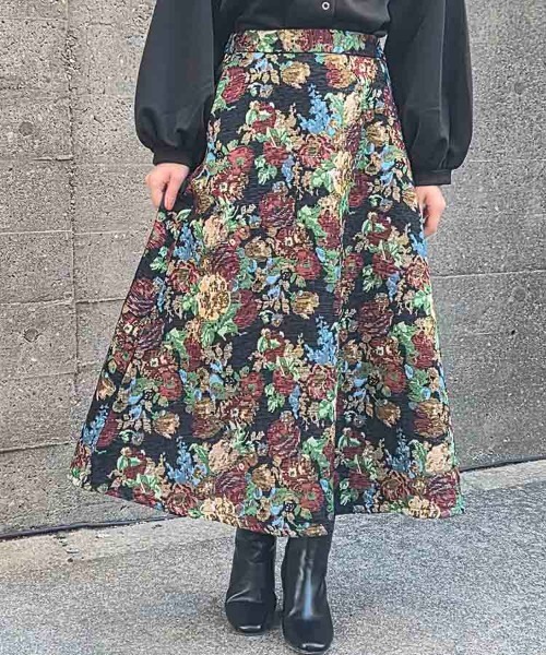 Bleu Bleuet(ブルーブルーエ)の「ゴブランスカート(スカート・レディース・ブラック/アイボリー/ブルーグリーン・FREE)」の15枚目の写真