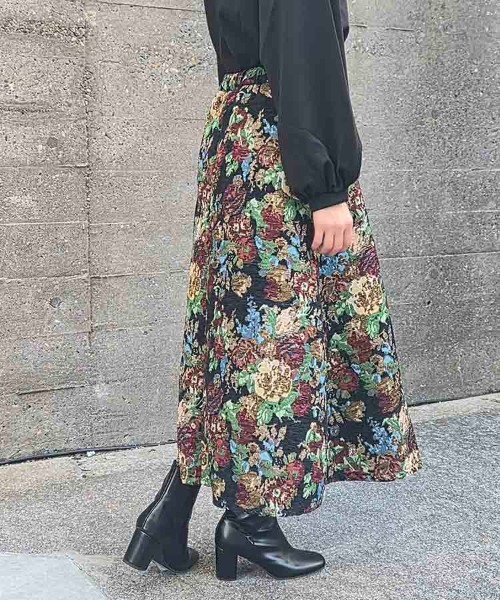 Bleu Bleuet(ブルーブルーエ)の「ゴブランスカート(スカート・レディース・ブラック/アイボリー/ブルーグリーン・FREE)」の16枚目の写真