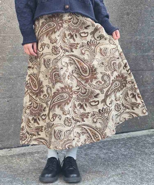 Bleu Bleuet(ブルーブルーエ)の「ゴブランスカート(スカート・レディース・ブラック/アイボリー/ブルーグリーン・FREE)」の8枚目の写真