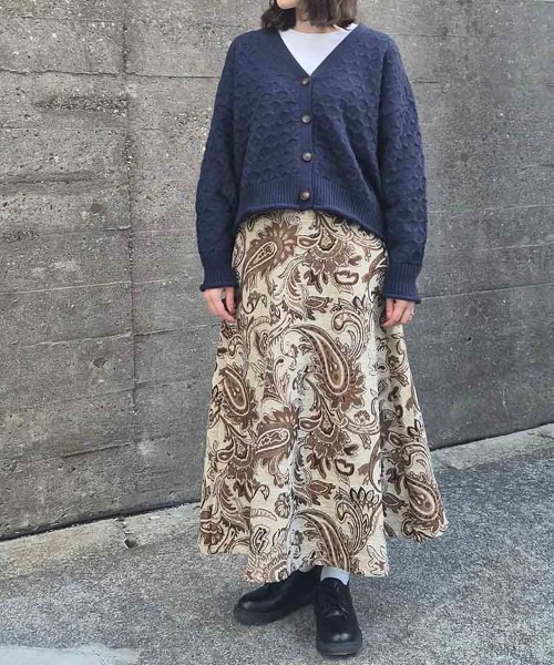 Bleu Bleuet(ブルーブルーエ)の「ゴブランスカート(スカート・レディース・ブラック/アイボリー/ブルーグリーン・FREE)」の9枚目の写真