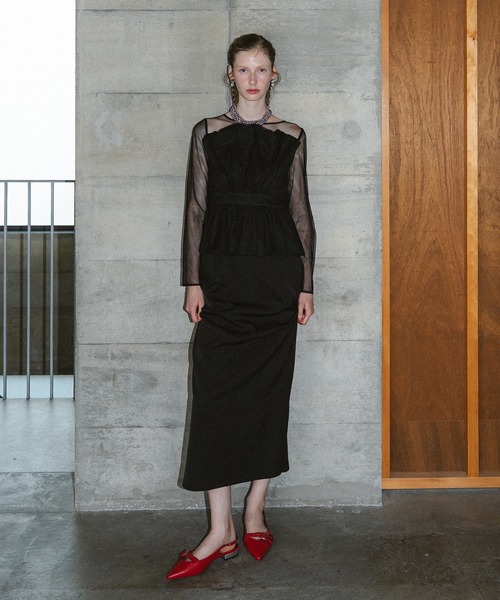 et.UNiVER(エトユニベール)の「Eclipse dress(ドレス・レディース・ブラック/ブラック×ベージュ/ブラウン/ボルドー・SMALL/MEDIUM/LARGE)」の5枚目の写真