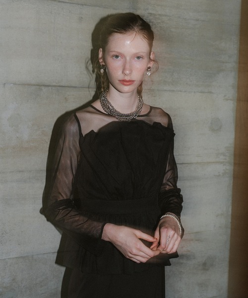 et.UNiVER(エトユニベール)の「Eclipse dress(ドレス・レディース・ブラック/ブラック×ベージュ/ブラウン/ボルドー・SMALL/MEDIUM/LARGE)」の21枚目の写真