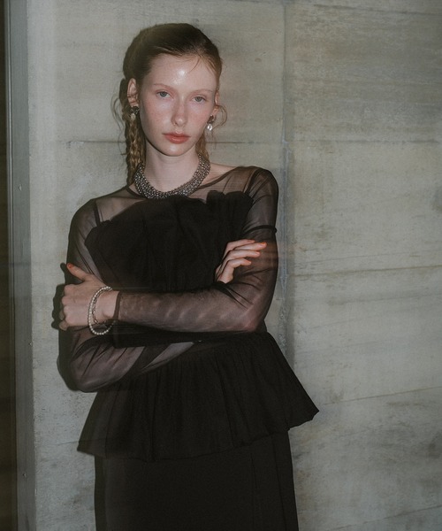 et.UNiVER(エトユニベール)の「Eclipse dress(ドレス・レディース・ブラック/ブラック×ベージュ/ブラウン/ボルドー・SMALL/MEDIUM/LARGE)」の22枚目の写真