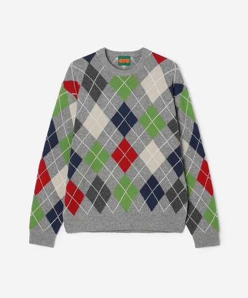 Bshop（ビショップ）の「078 CITE | アーガイル ニットプルオーバー MEN（ニット/セーター・メンズ・ベージュ/グレー/ブラック・L/M）」の9枚目の写真