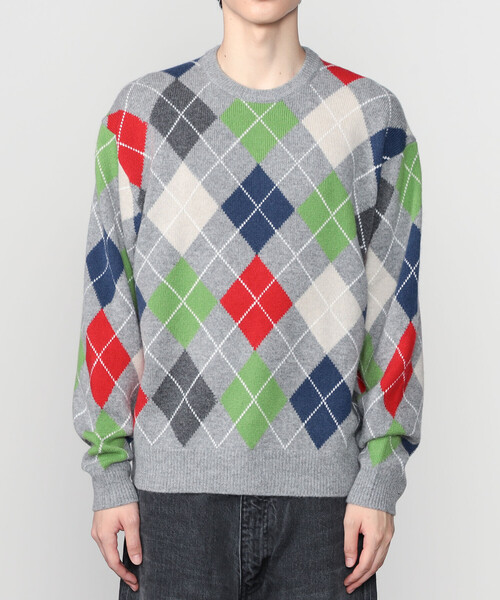 Bshop（ビショップ）の「078 CITE | アーガイル ニットプルオーバー MEN（ニット/セーター・メンズ・ベージュ/グレー/ブラック・L/M）」の5枚目の写真