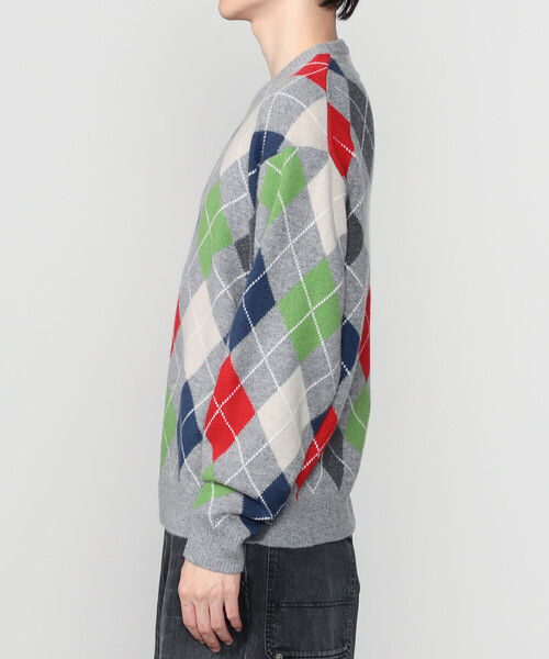 Bshop（ビショップ）の「078 CITE | アーガイル ニットプルオーバー MEN（ニット/セーター・メンズ・ベージュ/グレー/ブラック・L/M）」の6枚目の写真