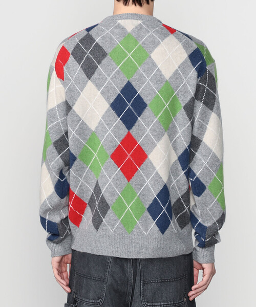 Bshop（ビショップ）の「078 CITE | アーガイル ニットプルオーバー MEN（ニット/セーター・メンズ・ベージュ/グレー/ブラック・L/M）」の7枚目の写真