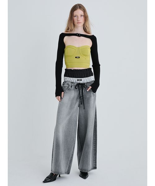 SORIN(ソリン )の「Milano Rib Knit Bustier/ミラノリブニットビスチェ(ニット/セーター・レディース・ブラウン/ライム/ダークグレー・38)」の5枚目の写真