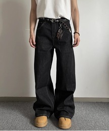 NEW GENTLEMAN | ユーロブラック リジットデニム ワイドバギー バレルパンツ(デニムパンツ)