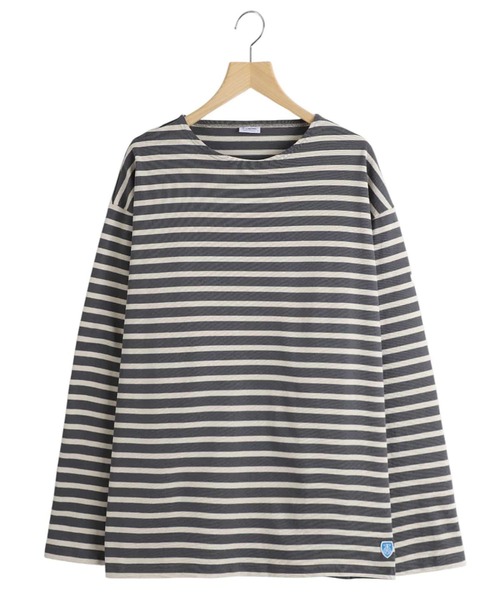 ORCIVAL（オーシバル）の「ORCIVAL / オーシバル：CREW NECK L/S P.O.：OR-B473[STD]（Tシャツ/カットソー・メンズ・グレー系その他/ブラック系その他・4/5/3）」の2枚目の写真