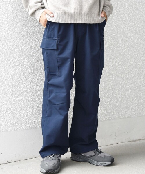 【新品】FREY★ EASY WARM PANTS/Navy M セール】SHIPS any:〈洗濯機可能〉裏起毛 ウォーム スマート ワイド