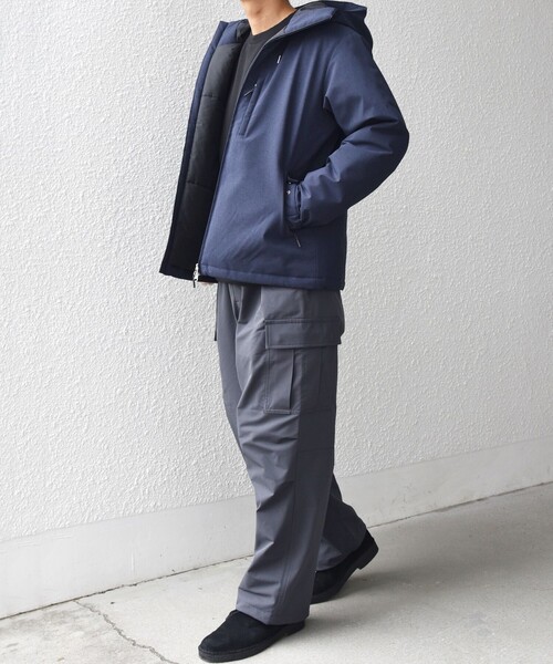 SHIPS any（シップス エニィ）の「SHIPS any:〈洗濯機可能〉裏起毛 ウォーム スマート ワイド イージー カーゴ パンツ◇（カーゴパンツ・メンズ・ネイビー/チャコールグレー/オリーブ・SMALL/MEDIUM/LARGE/X-LARGE）」の5枚目の写真