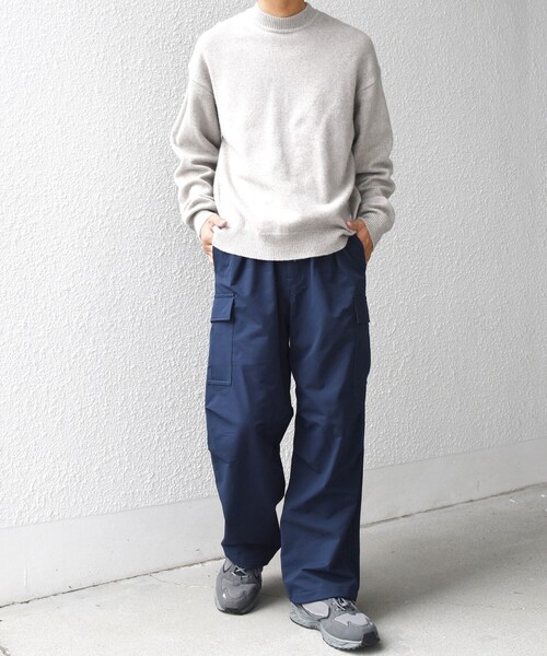 SHIPS any（シップス エニィ）の「SHIPS any:〈洗濯機可能〉裏起毛 ウォーム スマート ワイド イージー カーゴ パンツ◇（カーゴパンツ・メンズ・ネイビー/チャコールグレー/オリーブ・SMALL/MEDIUM/LARGE/X-LARGE）」の15枚目の写真