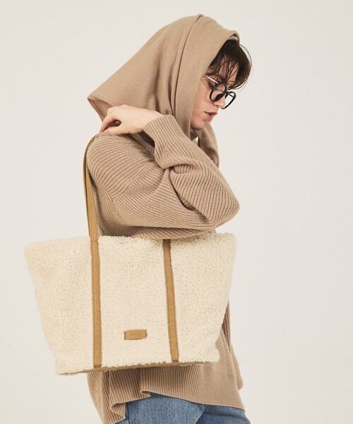 soeur(スール)の「●SOEUR/ボアトートバッグ/ファーバッグ/A4サイズ(トートバッグ・レディース・ベージュ/ブラウン・フリー)」の22枚目の写真