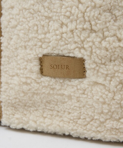 soeur(スール)の「●SOEUR/ボアトートバッグ/ファーバッグ/A4サイズ(トートバッグ・レディース・ベージュ/ブラウン・フリー)」の6枚目の写真