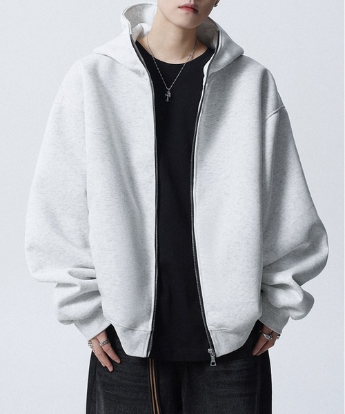 JOHNNY WOLF(ジョニーウルフ)の「DELLING スウェット ジップアップ パーカー(パーカー・メンズ・ブラック/ライトグレー・XL/L/M)」の2枚目の写真