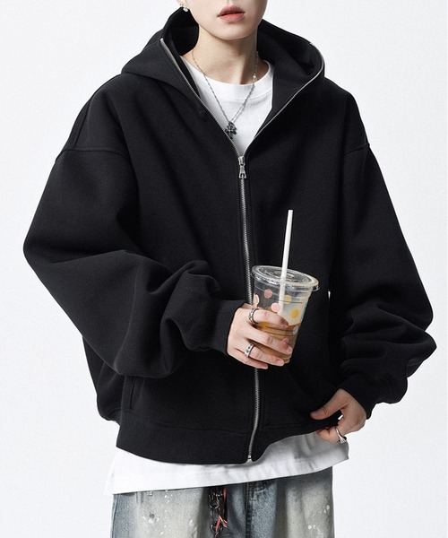 JOHNNY WOLF(ジョニーウルフ)の「DELLING スウェット ジップアップ パーカー(パーカー・メンズ・ブラック/ライトグレー・XL/L/M)」の1枚目の写真