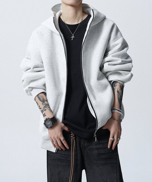 JOHNNY WOLF(ジョニーウルフ)の「DELLING スウェット ジップアップ パーカー(パーカー・メンズ・ブラック/ライトグレー・XL/L/M)」の13枚目の写真