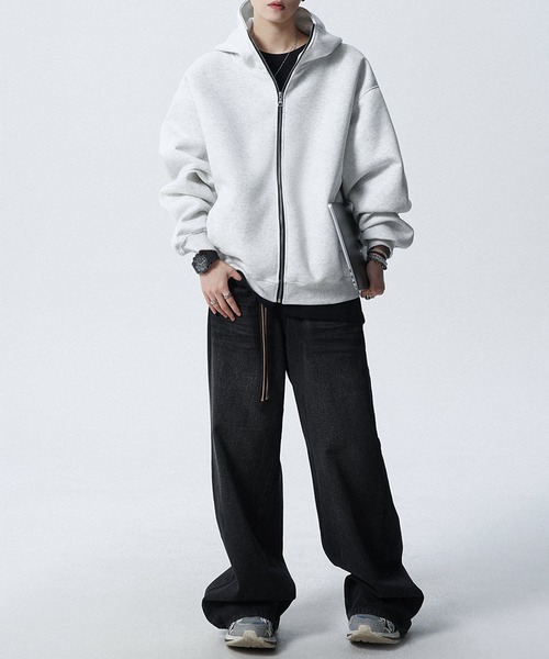 JOHNNY WOLF(ジョニーウルフ)の「DELLING スウェット ジップアップ パーカー(パーカー・メンズ・ブラック/ライトグレー・XL/L/M)」の12枚目の写真