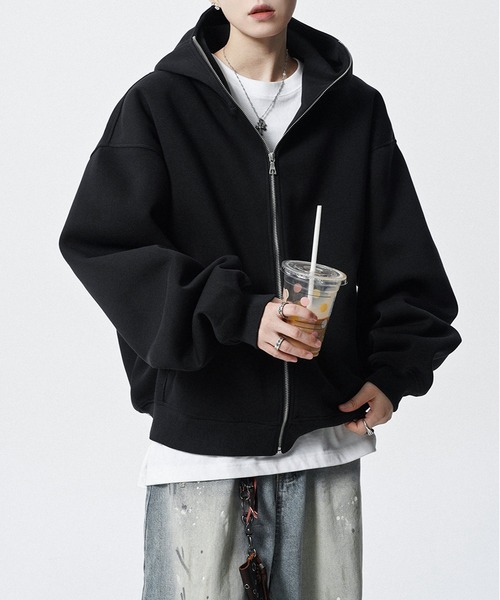 JOHNNY WOLF(ジョニーウルフ)の「DELLING スウェット ジップアップ パーカー(パーカー・メンズ・ブラック/ライトグレー・XL/L/M)」の15枚目の写真