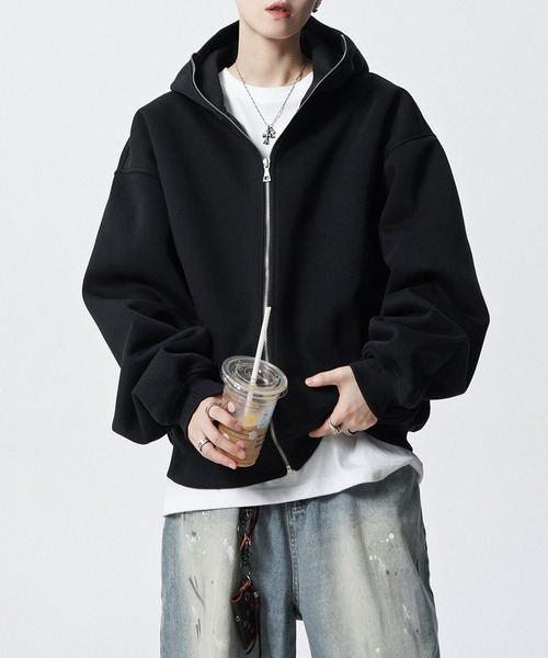 JOHNNY WOLF(ジョニーウルフ)の「DELLING スウェット ジップアップ パーカー(パーカー・メンズ・ブラック/ライトグレー・XL/L/M)」の7枚目の写真
