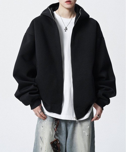 JOHNNY WOLF(ジョニーウルフ)の「DELLING スウェット ジップアップ パーカー(パーカー・メンズ・ブラック/ライトグレー・XL/L/M)」の6枚目の写真