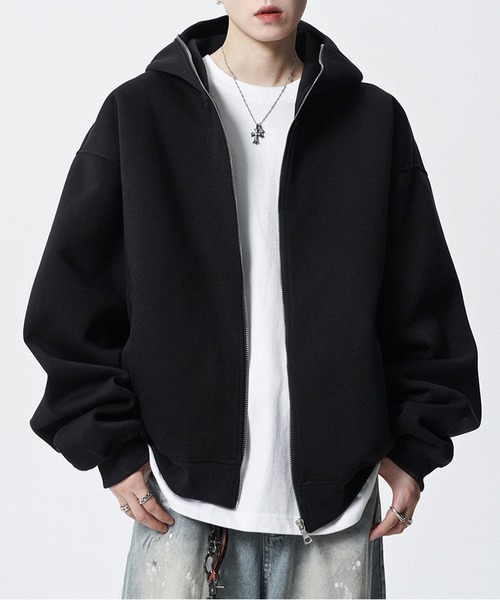 JOHNNY WOLF(ジョニーウルフ)の「DELLING スウェット ジップアップ パーカー(パーカー・メンズ・ブラック/ライトグレー・XL/L/M)」の8枚目の写真