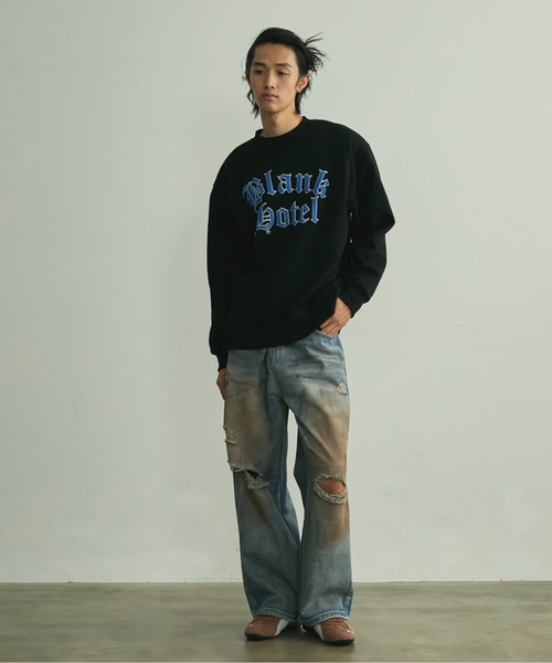 BLANK HOTEL(ブランクホテル)の「3D Puff Print Old English Logo Sweatshirt / 発泡プリントオールドイングリッシュロゴスウェットシャツ(スウェット・メンズ・ブラック/グレー/ネイビー・M/L/XL)」の12枚目の写真