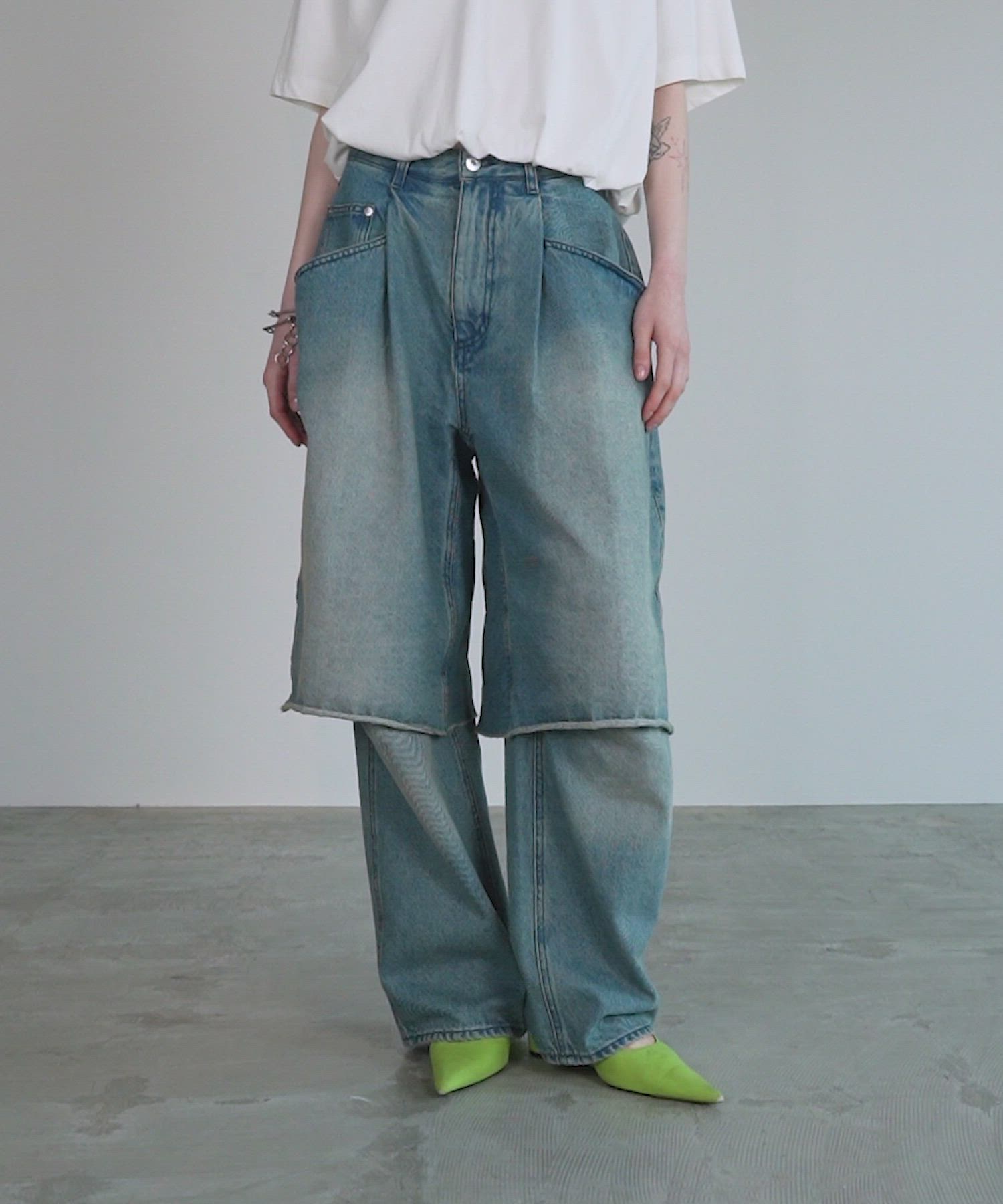 PRE-ORDER】Layered Denim Pants/レイヤードデニムパンツ（デニム