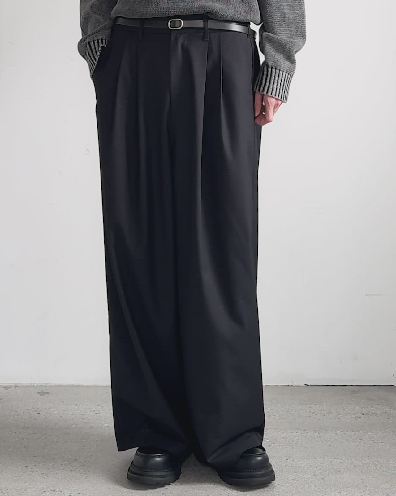 2タックTRツイルワイドバギースラックス（スラックス）｜ETELIO