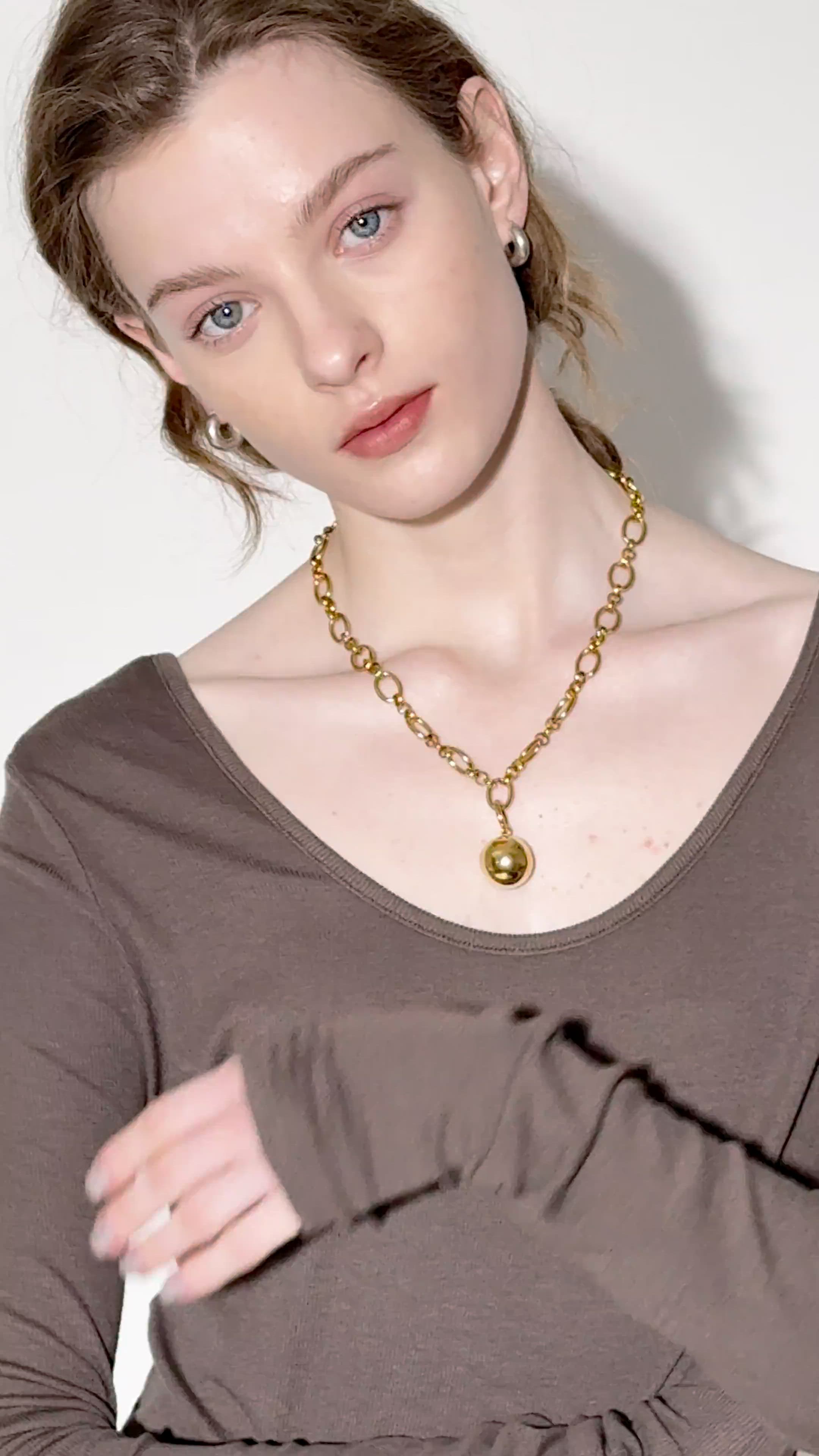 2way ball charm necklace / 2wayボールチャームネックレス