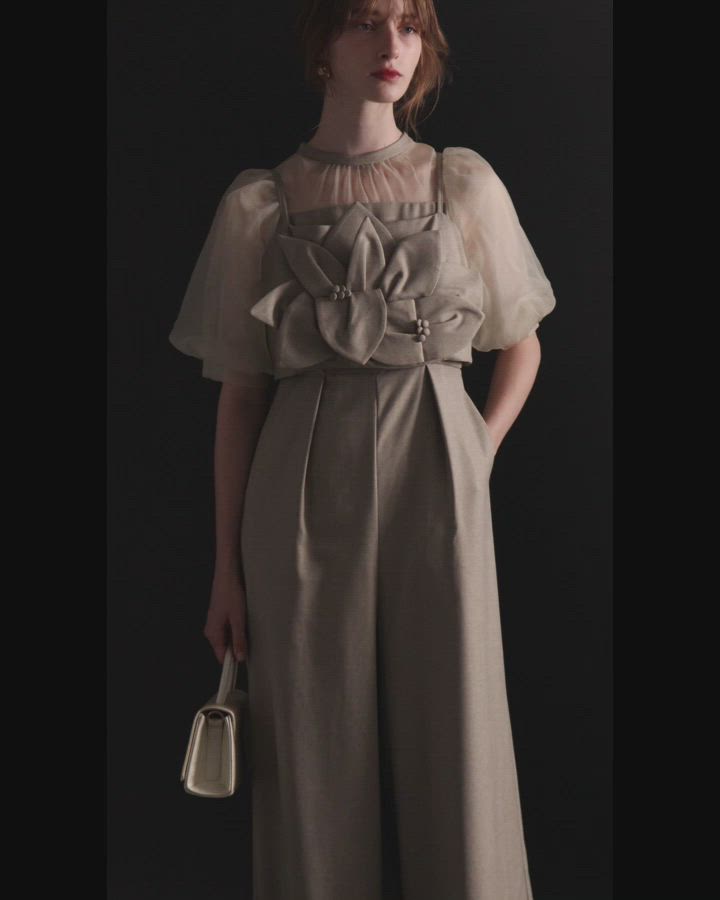 セール】Flower bustier set combinaison（パンツドレス）｜LE'RURE