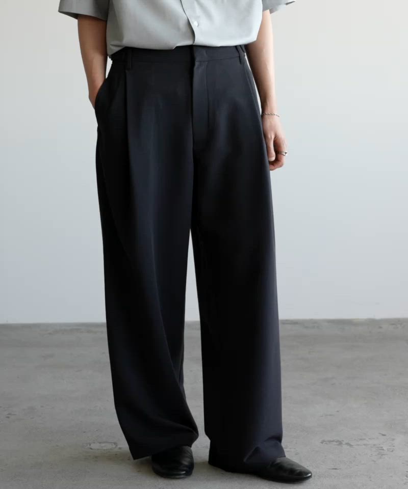 DOUBLE CLOTH DEEP TUCK SLACKS（スラックス）｜WYM LIDNM（ウィム