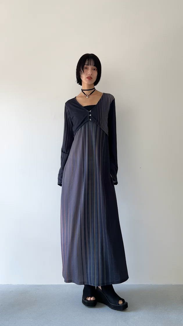 Art Line Print 2piece Dress/アートラインプリント2ピースドレス