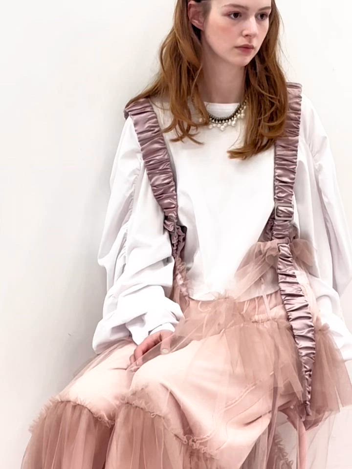 J1Uシースルーボリュームチュールデザインジレ シースルーボリュームチュールデザインジレ（ベスト）｜J1U by LA