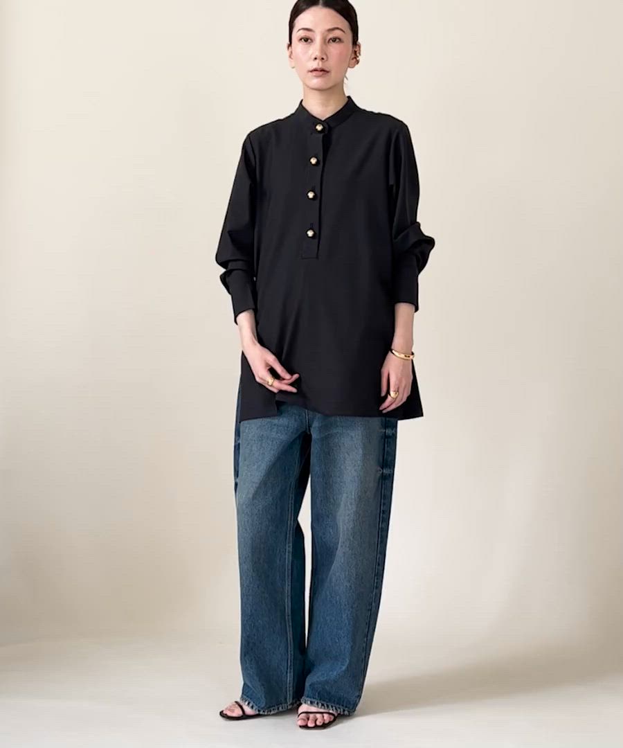 Curensology＜&RC＞ワイドルーズデニムパンツ38ブラック Curensology(カレンソロジー)/＜&RC＞ワイドルーズデニムパンツ