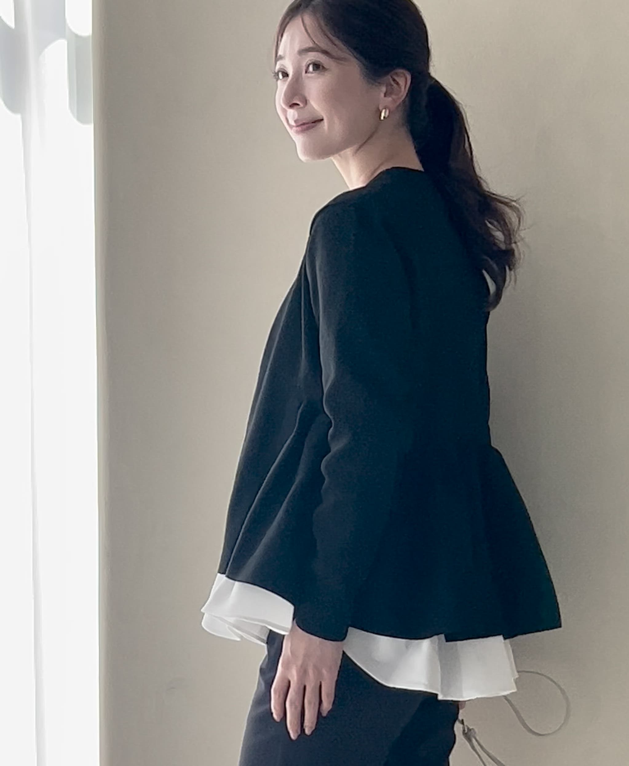 店頭人気No.1【SONO/ソーノ】オーナメントパール3Dレイヤードニット