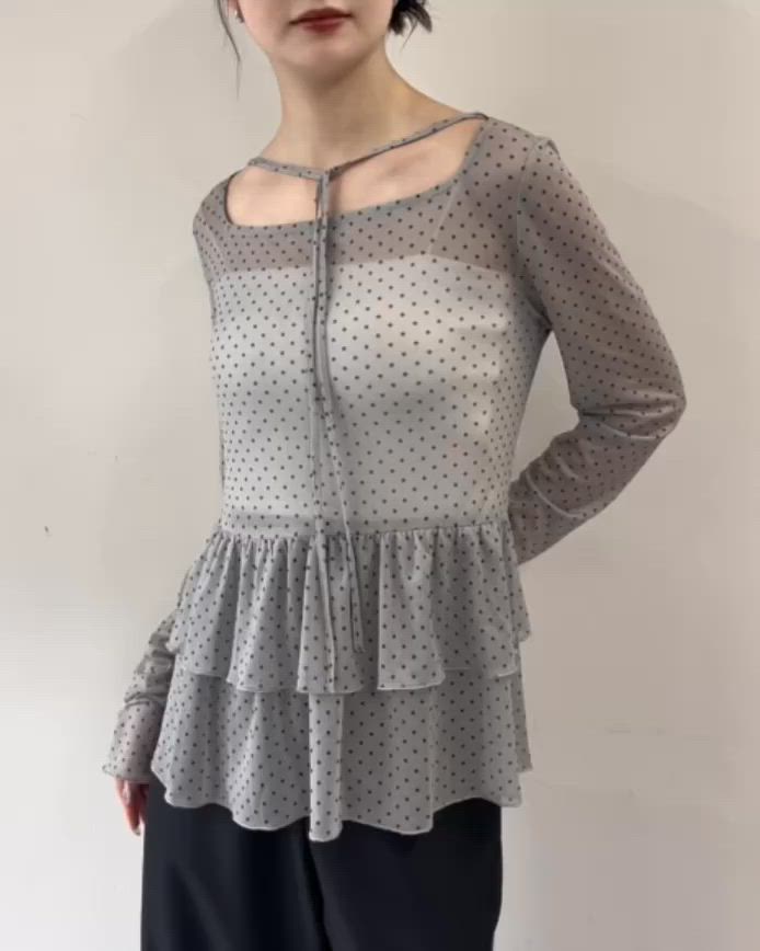 セール】【お気に入り1万3千人突破！】ドットティアードプルオーバー