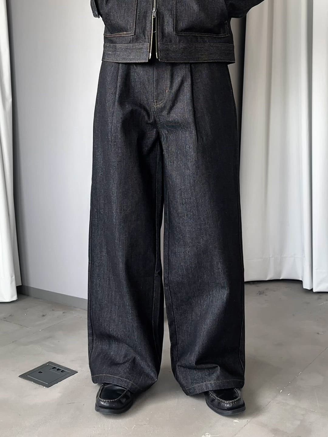 RIGID DENIM 1-TUCK WIDE PANTS / リジットデニム1タックワイドパンツ