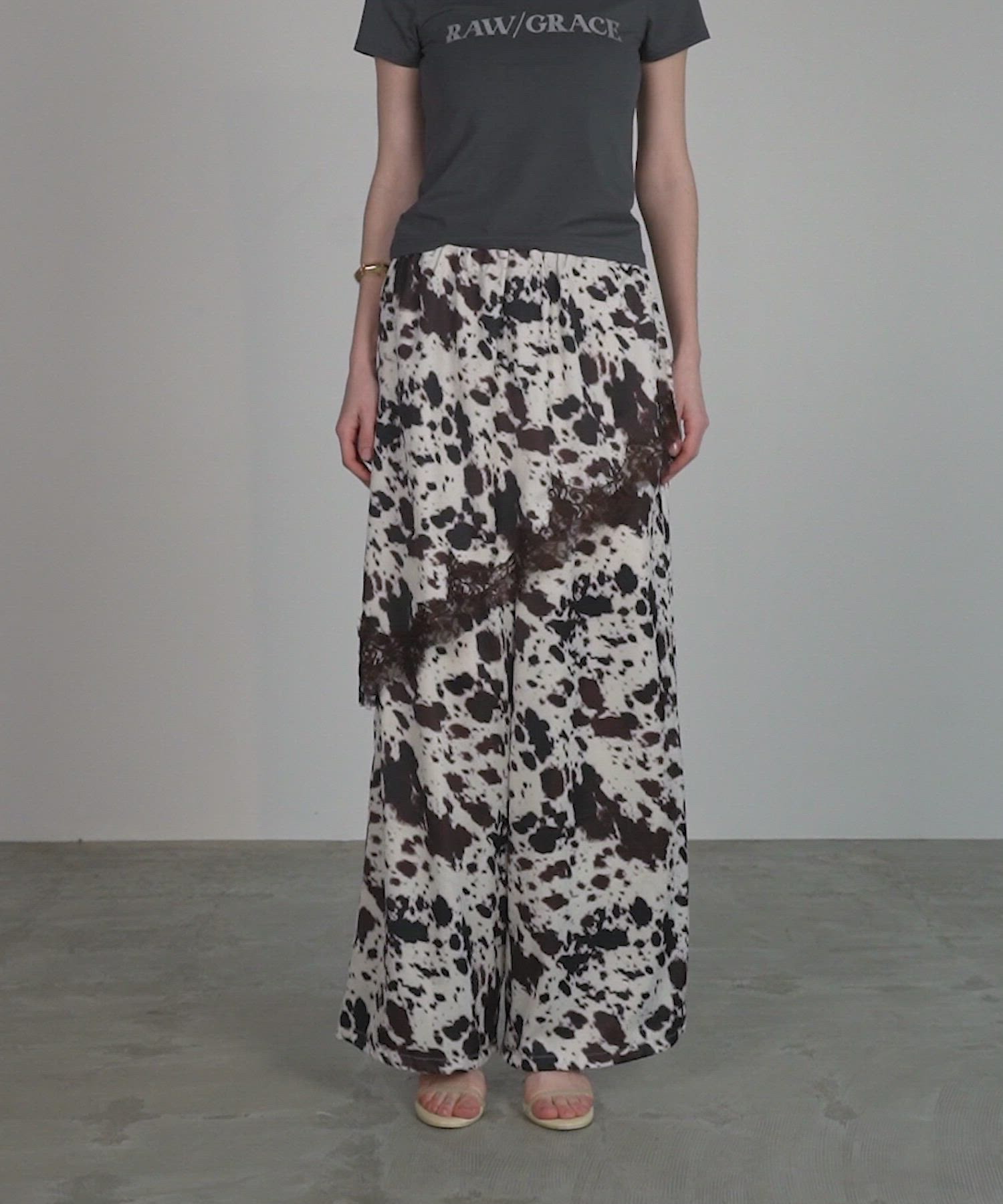 Wrap Satin Lace Pants/ラップサテンレースパンツ（その他パンツ