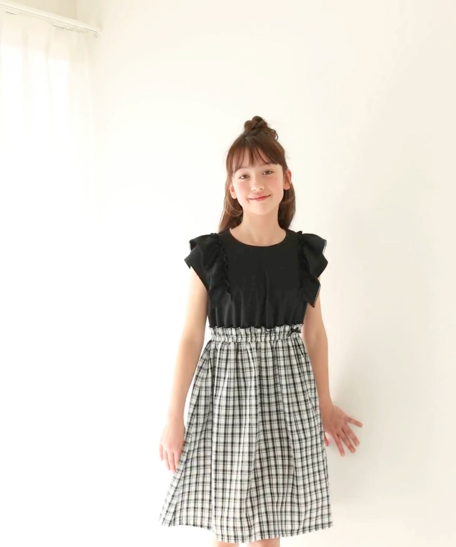セール】【速乾、接触冷感】【姉妹でお揃い】モノトーンチェック