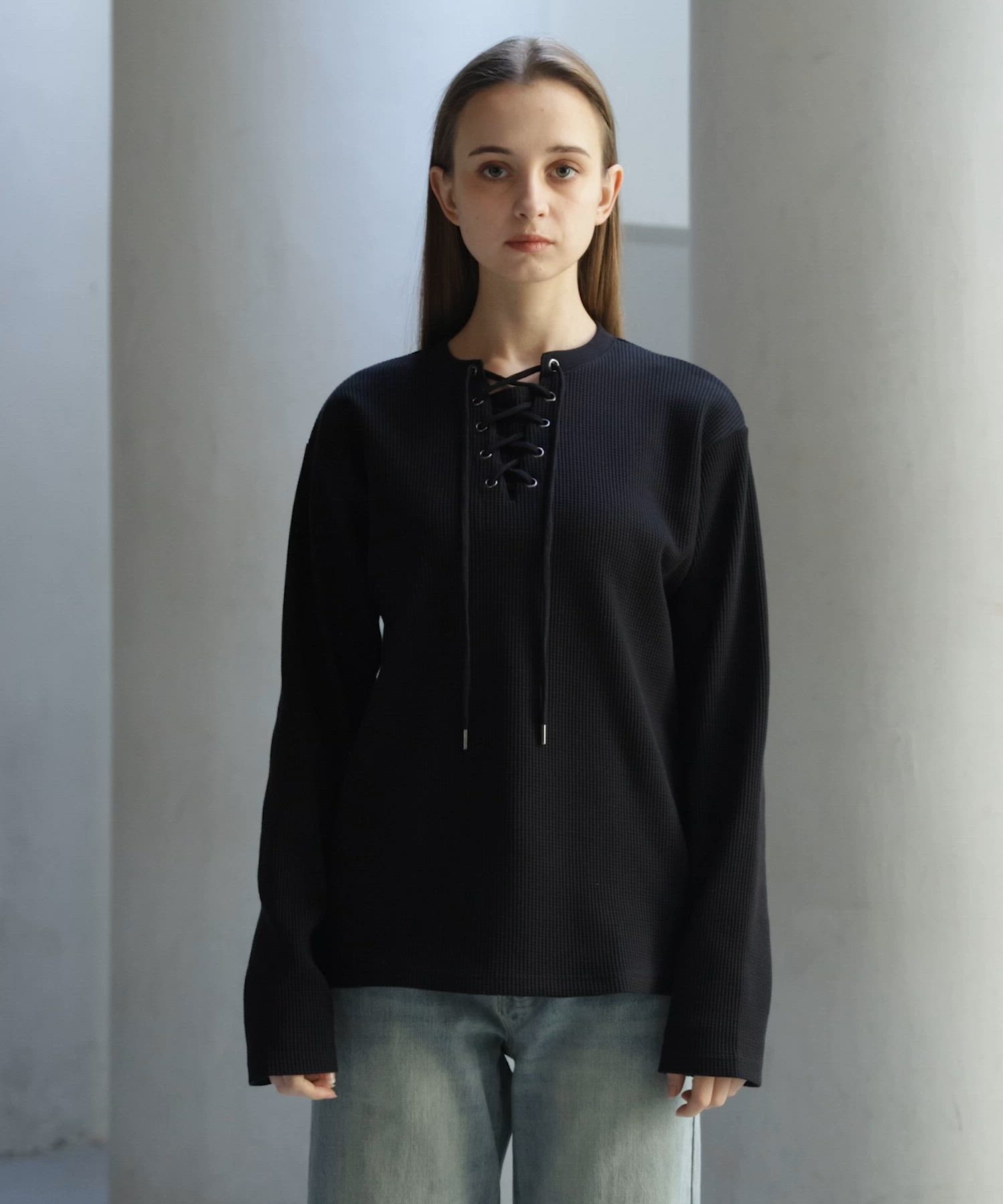 CLEL】Functionary Thermal Lace-Up T-Shirt / ファンクショナリー