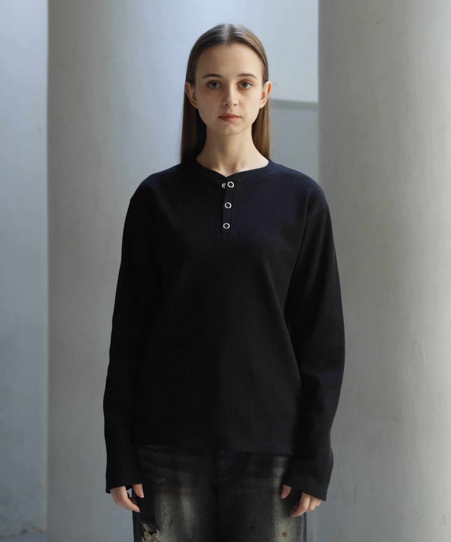 CLEL】Functionary Thermal Henley Neck T-Shirt / ファンクショナリー