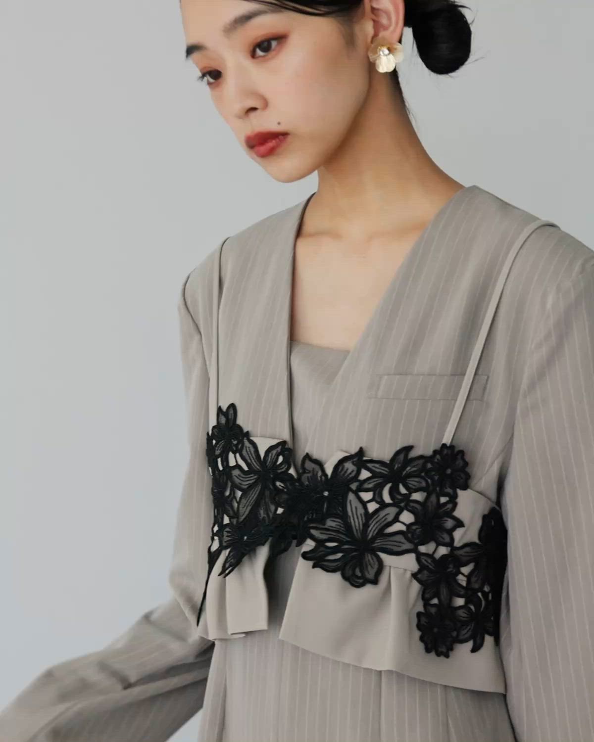 niana ANDRESD ピンストライプテーラードビスチェドレス 2点セット niana（ニアナ） ドレス ピンストライプテーラードビスチェドレス 2点